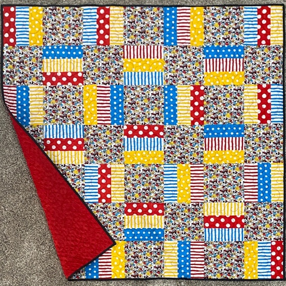 Minnie & Mickey Mouse Quilt Handmade Baby Child Toddler Boy Girl Disney Licensed - Picture 2 of 9